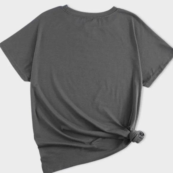 Casual Grey Fashion Heart Design Pattern Graphic Print T- Shirt Top. NWT Sz. XXL - Picture 6 of 11